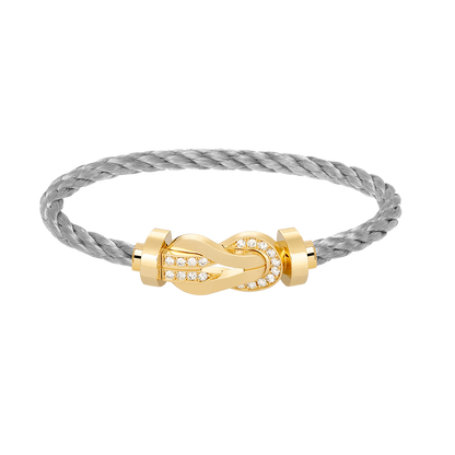 [Moco]CHANCE LARGE 8 FIGURE BUCKLE HALF DIAMOND BRACELET GOLD