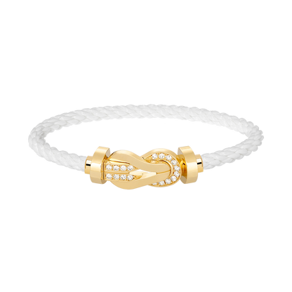 [Moco]CHANCE LARGE 8 FIGURE BUCKLE HALF DIAMOND BRACELET GOLD