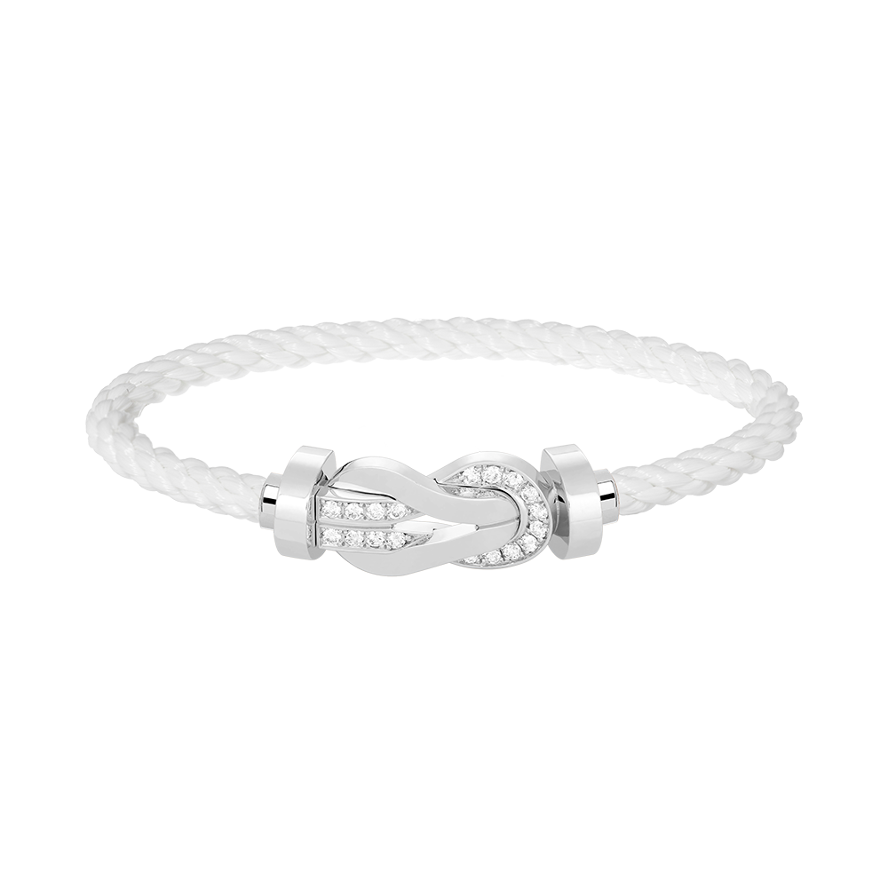 [Moco]CHANCE LARGE 8 FIGURE BUCKLE HALF DIAMOND BRACELET SILVER