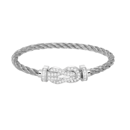 [Moco]CHANCE LARGE 8 FIGURE BUCKLE FULL DIAMOND BRACELET SILVER