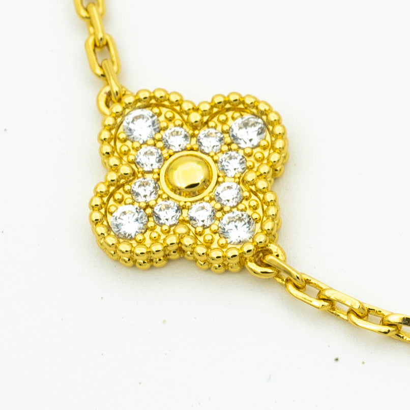 [Moco]CLOVER BRACELET 5 MOTIFS GOLD DIAMOND