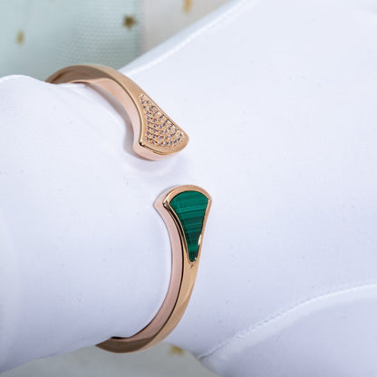 [Moco]DREAM BRACELET OPEN MALACHITE PINK GOLD