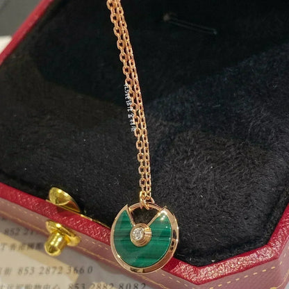 [Moco]AMULETTE ROSE GOLD MALACHITE NECKLACE