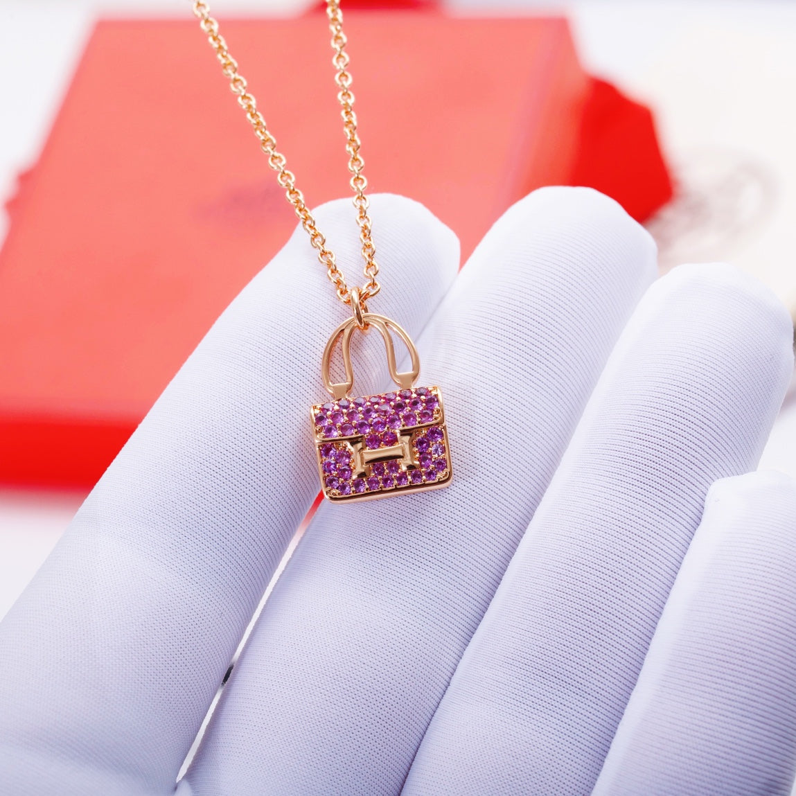 [Moco]CONSTANCE PEDANT PURPLE DIAMOND NECKLACE