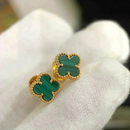 [Moco]CLOVER MINI 9.5MM MALACHITE  EARRINGS