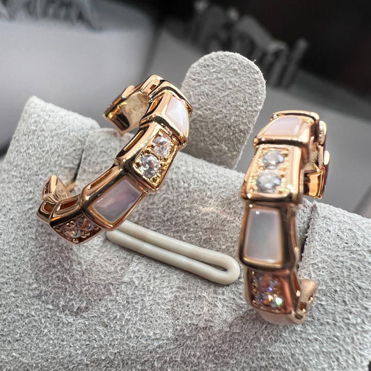 [Moco]SERPENTI MOP PINK GOLD EARRINGS