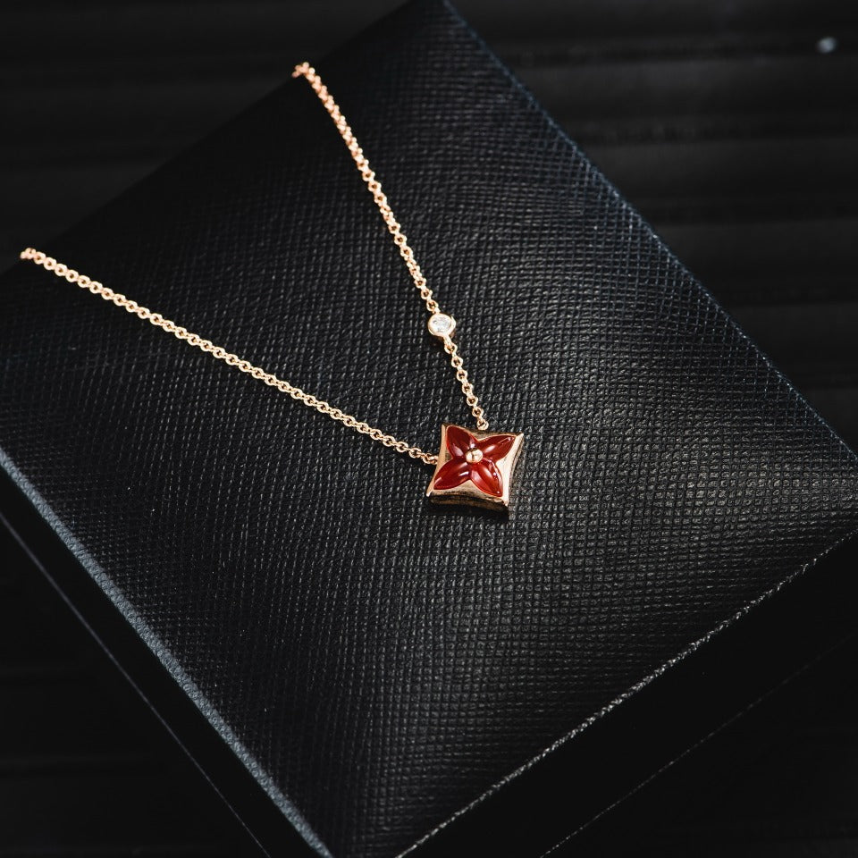 [Moco]STAR NECKLACE PINK GOLD 1 DIAMOND