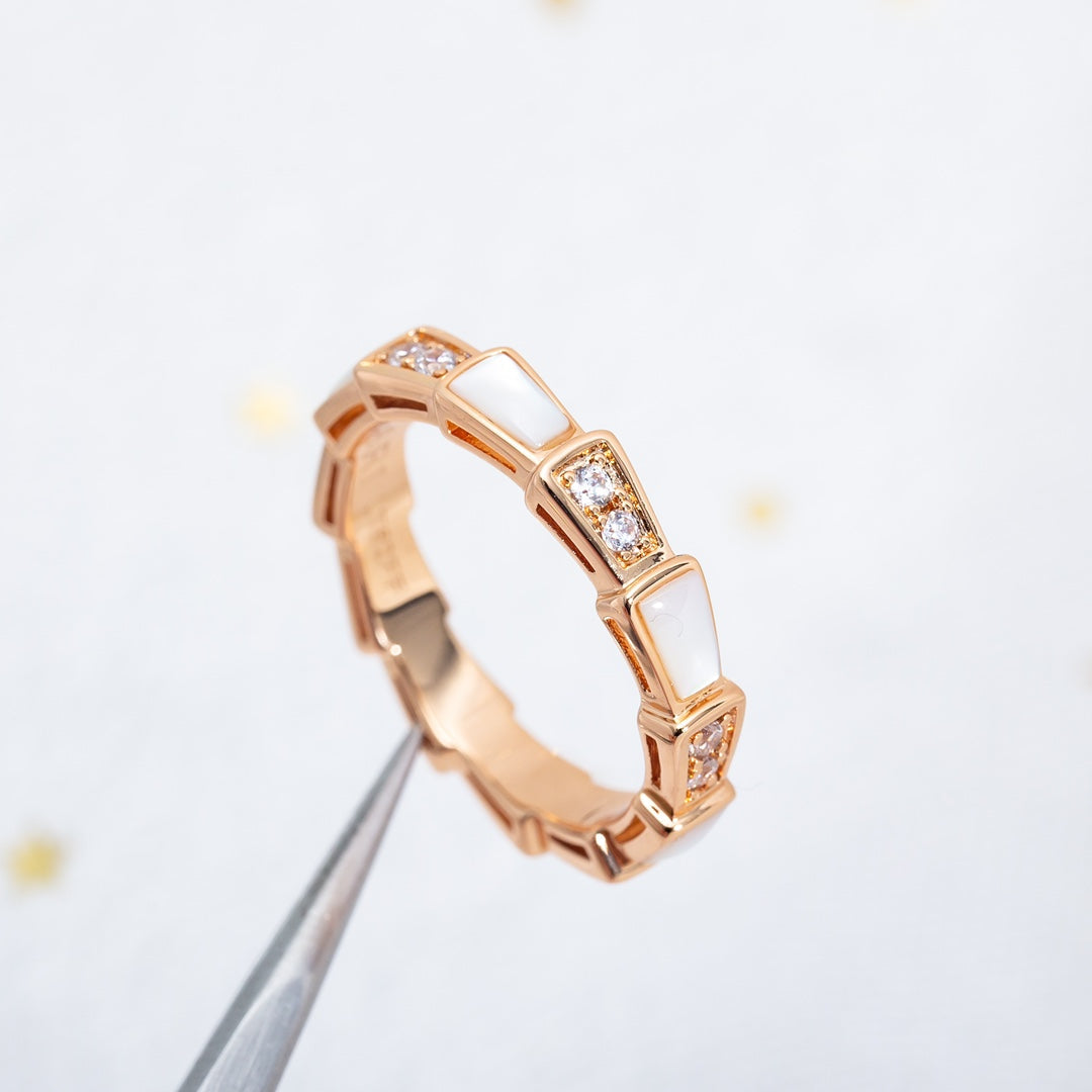 [Moco]SERPENTI RING PINK GOLD DIAMOND MOP 3MM