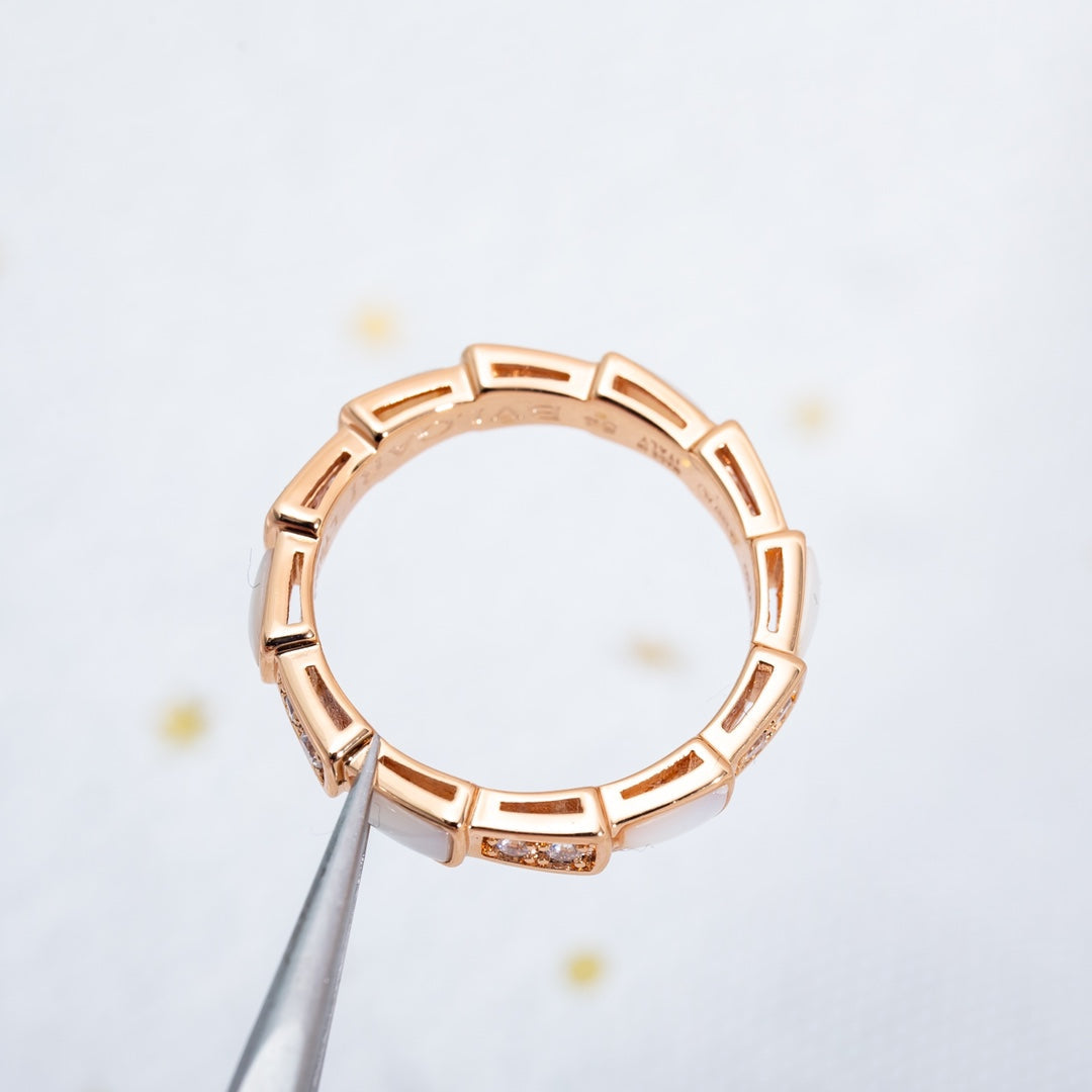 [Moco]SERPENTI RING PINK GOLD DIAMOND MOP 3MM