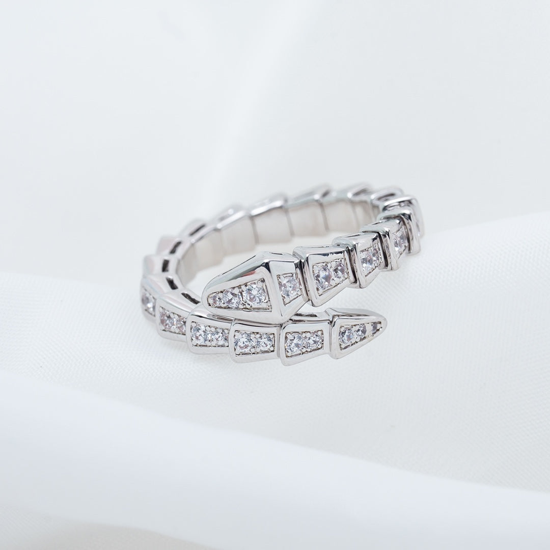 [Moco]SERPENTI RING SILVER DIAMOND PAVED 4MM