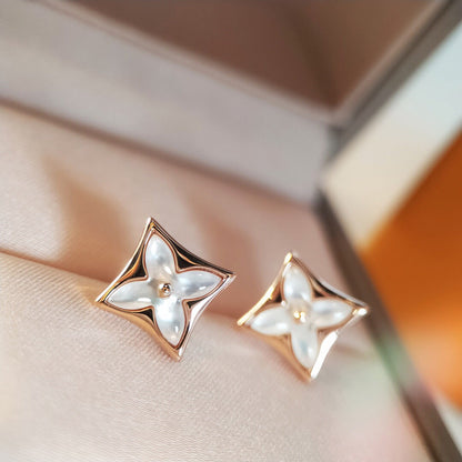 [Moco]STAR MOP PINK GOLD EARRINGS