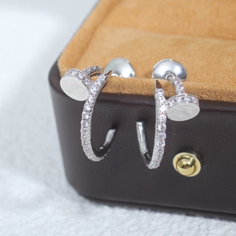 [Moco]JUSTE EARRINGS 12.75MM SILVER DIAMOND