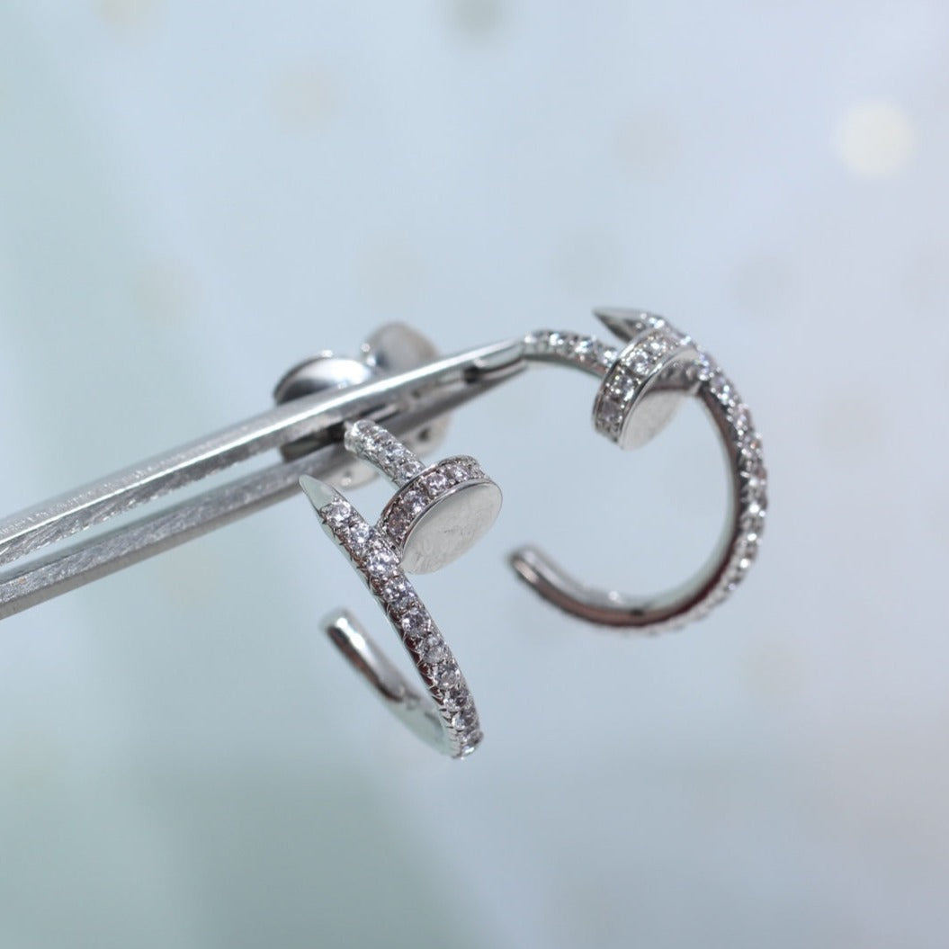 [Moco]JUSTE EARRINGS 12.75MM SILVER DIAMOND