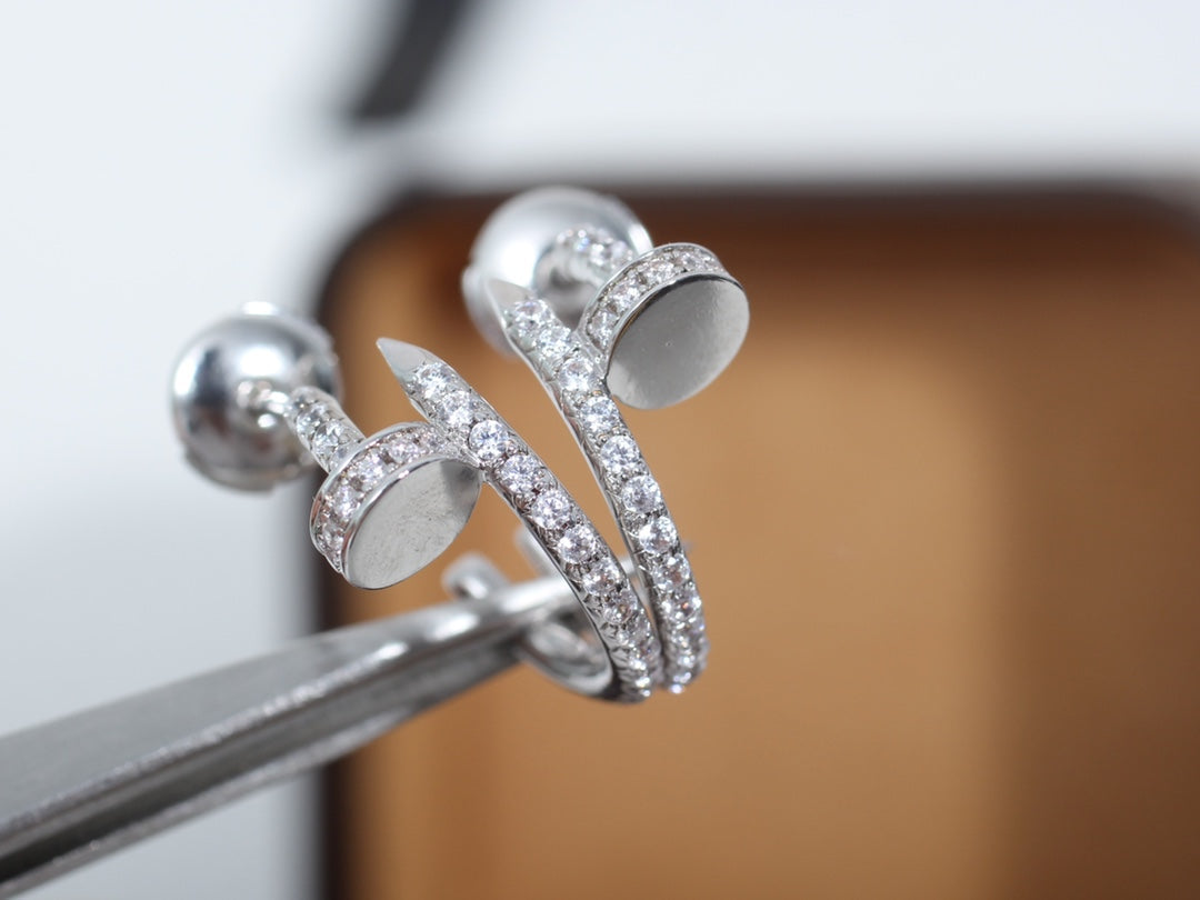 [Moco]JUSTE EARRINGS 12.75MM SILVER DIAMOND