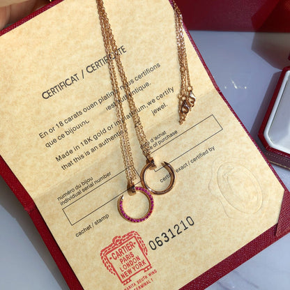 [Moco]JUSTE NECKLACE GOLD RED DIAMONDS