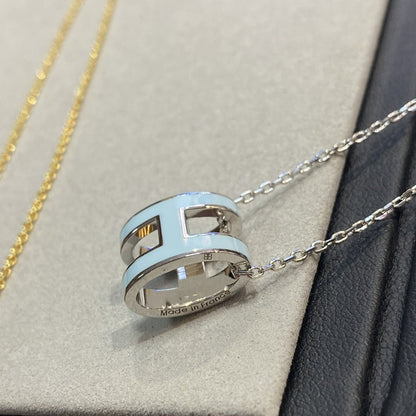 [Moco]POP H LIGHT BLUE NECKLACE