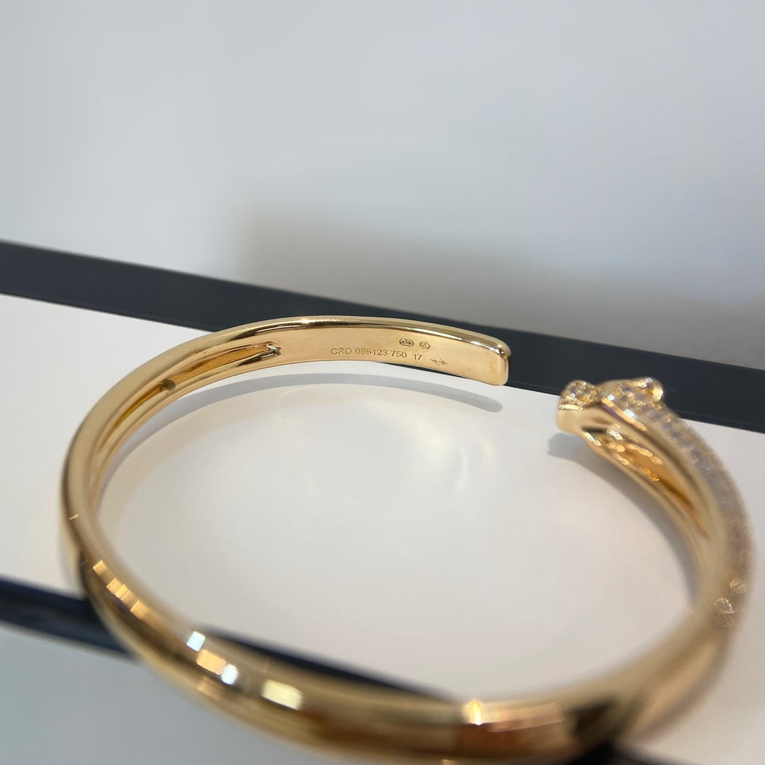 [Moco]PANTHERE GOLD DIAMOND OPEN BRACELET