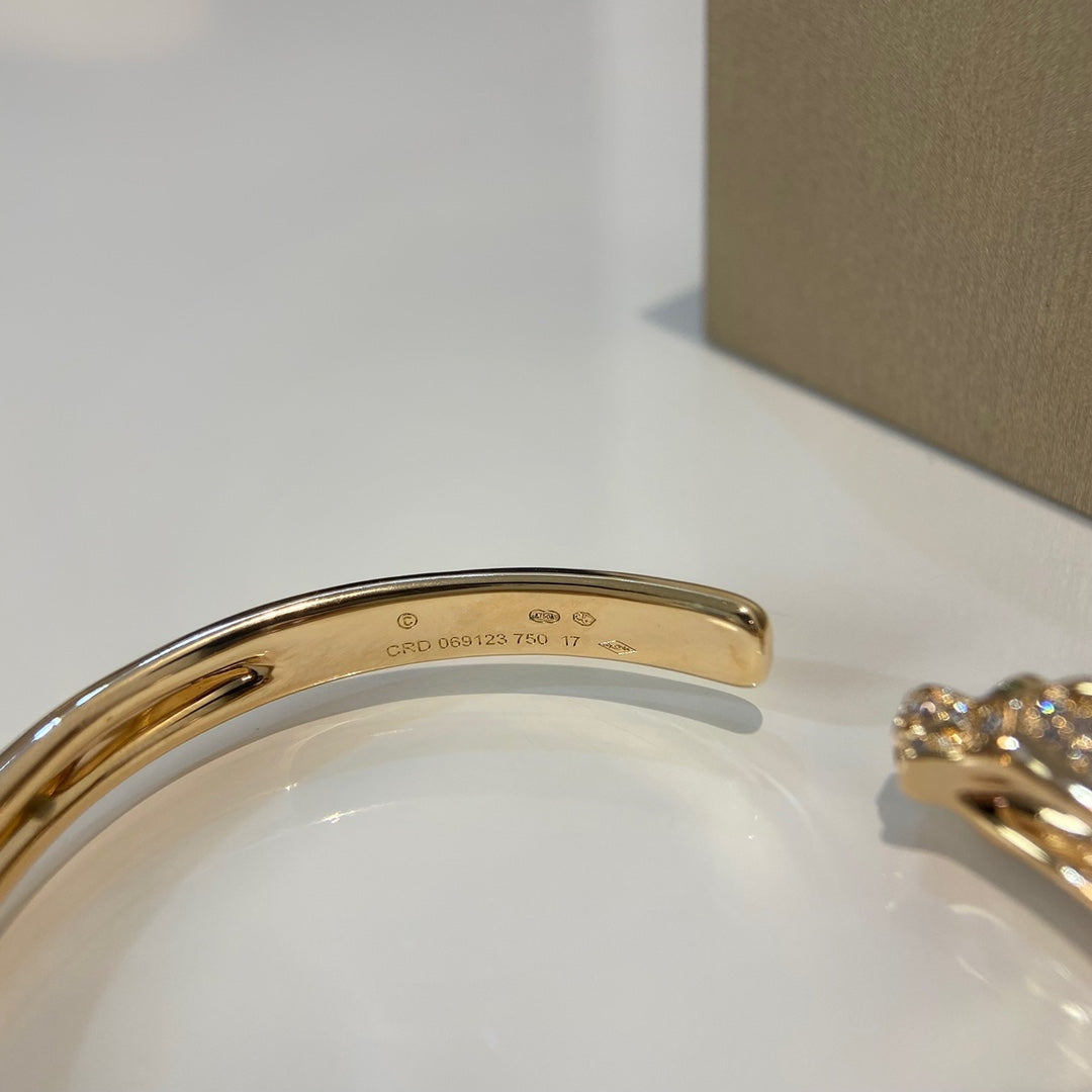 [Moco]PANTHERE GOLD DIAMOND OPEN BRACELET