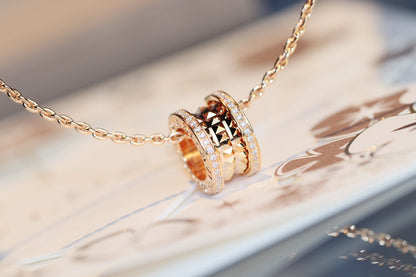 [Moco]ZERO 1 ROCK PEDANT PINK GOLD NECKLACE