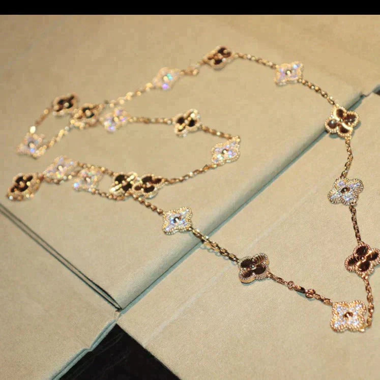 [Moco]CLOVER 20 MOTIFS LASER DIAMOND NECKLACE