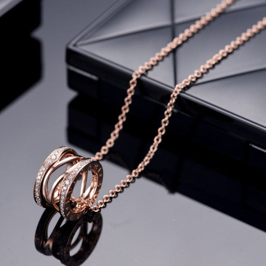 [Moco]ZERO 1 PINK GOLD DIAMOND OPEN NECKLACE