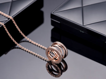 [Moco]ZERO 1 PINK GOLD DIAMOND OPEN NECKLACE