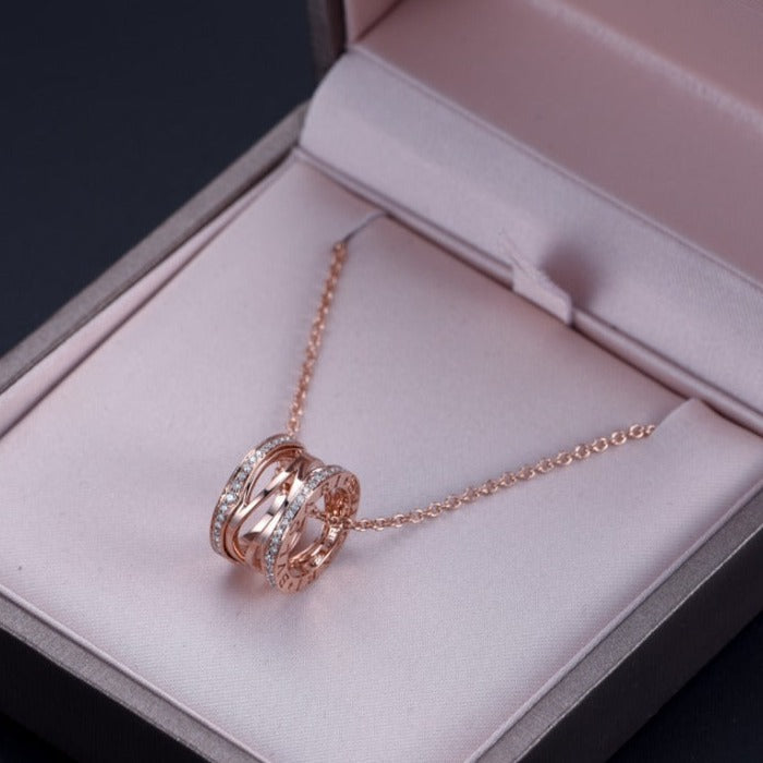 [Moco]ZERO 1 PINK GOLD DIAMOND OPEN NECKLACE