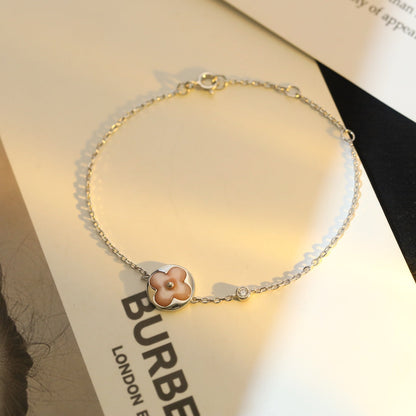 [Moco]SUN MOTIF PINK MOP SILVER BRACELET