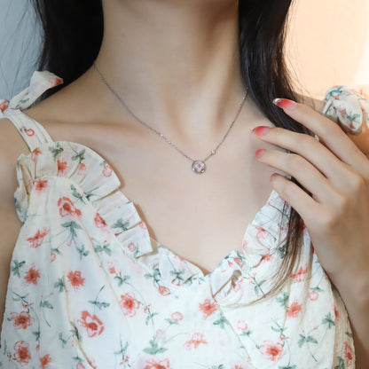 [Moco]SUN PEDANT PINK GOLD 1 DIAMOND NECKLACE