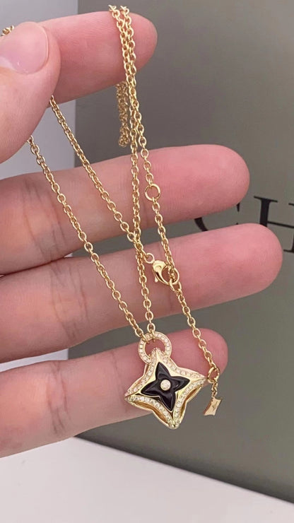 [Moco]STAR PEDANT PINK GOLD DIAMOND NECKLACE