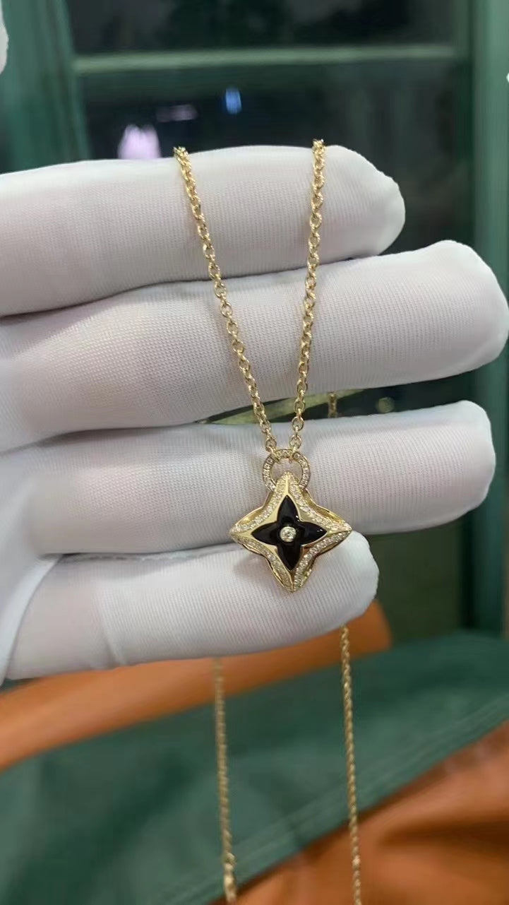 [Moco]STAR PEDANT PINK GOLD DIAMOND NECKLACE