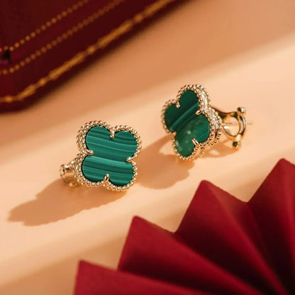 [Moco]CLOVER MEDIUM 1 MOTIFS MALACHITE  EARRINGS