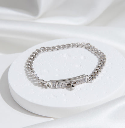 [Moco]KELLY CHAIN SILVER DIAMOND BRACELET