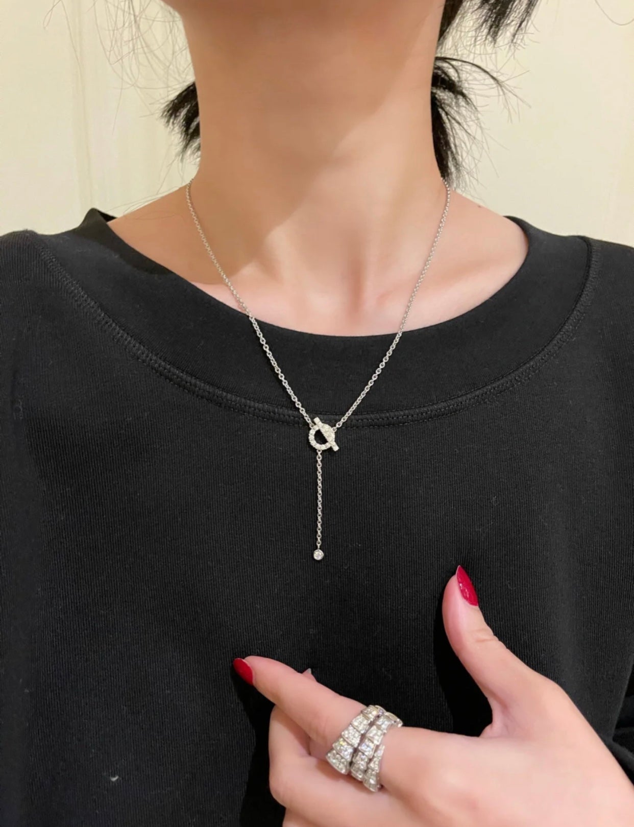 [Moco]FINESSE SILVER DIAMOND NECKLACE