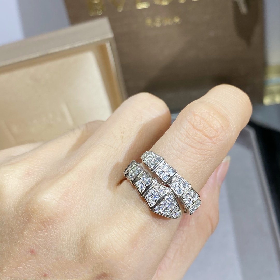 [Moco]SERPENTI RING SILVER DIAMOND PAVED