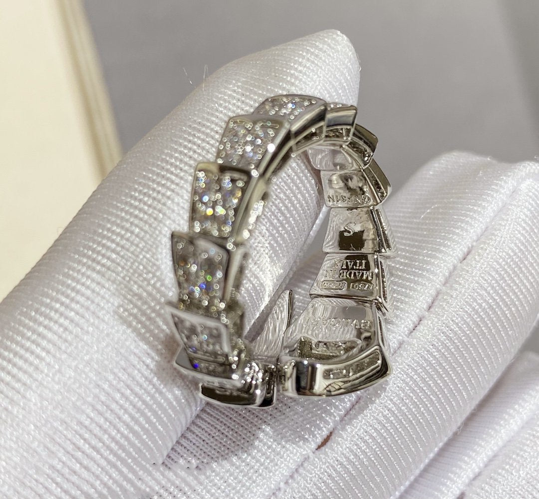 [Moco]SERPENTI LARGE RING SILVER DIAMOND PAVED