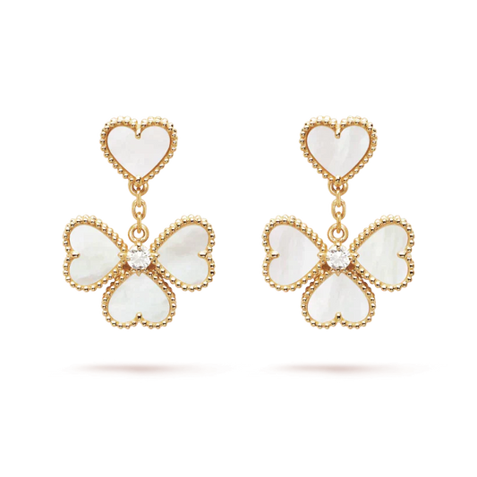 [Moco]CLOVER SWEET WHITE MOP EARRINGS