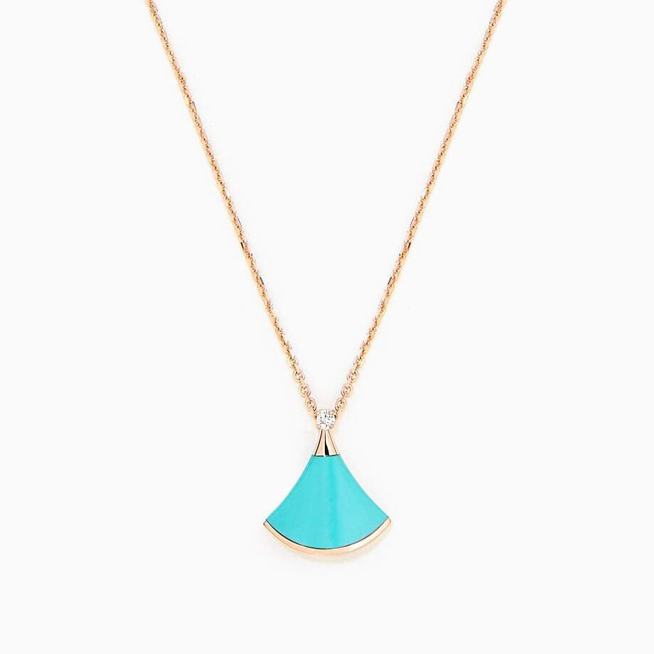 [Moco]DREAM NECKLACE TURQUOISE PINK GOLD