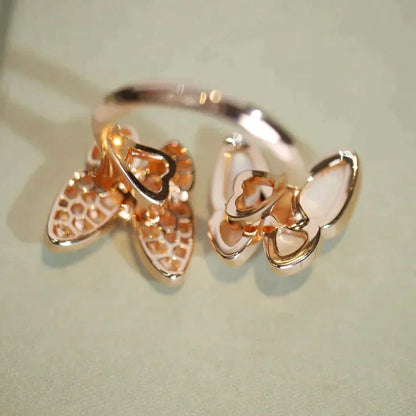 [Moco]TWIN BUTTERFLY DIAMOND MOP RING