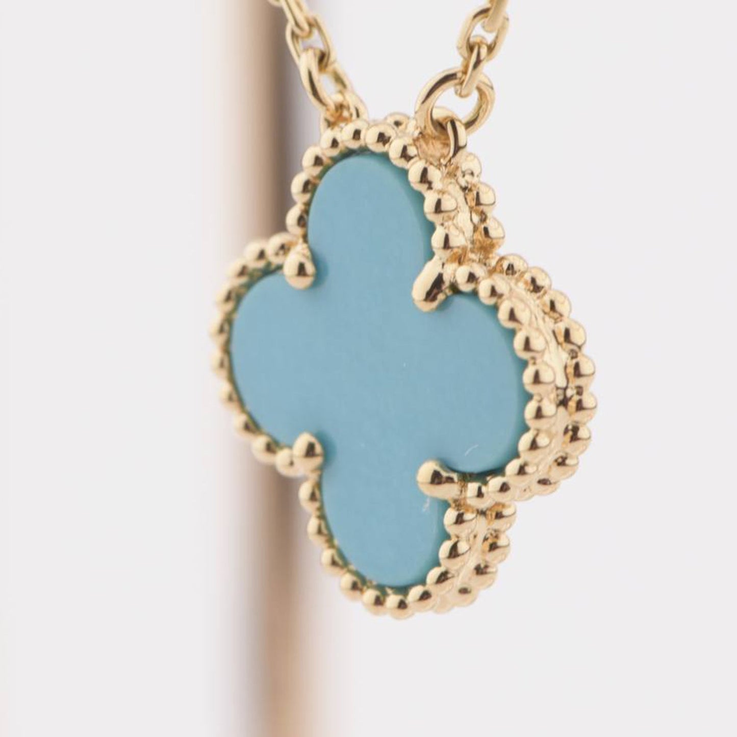 [Moco]CLOVER 15MM VINTAGE TURQUOISE NECKLACE