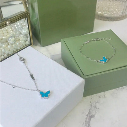 [Moco]BUTTERFLY TURQUOISE BUTTERFLY BRACELET SILVER