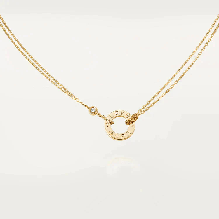 [Moco]LOVE NECKLACE 16MM 2 DIAMONDS