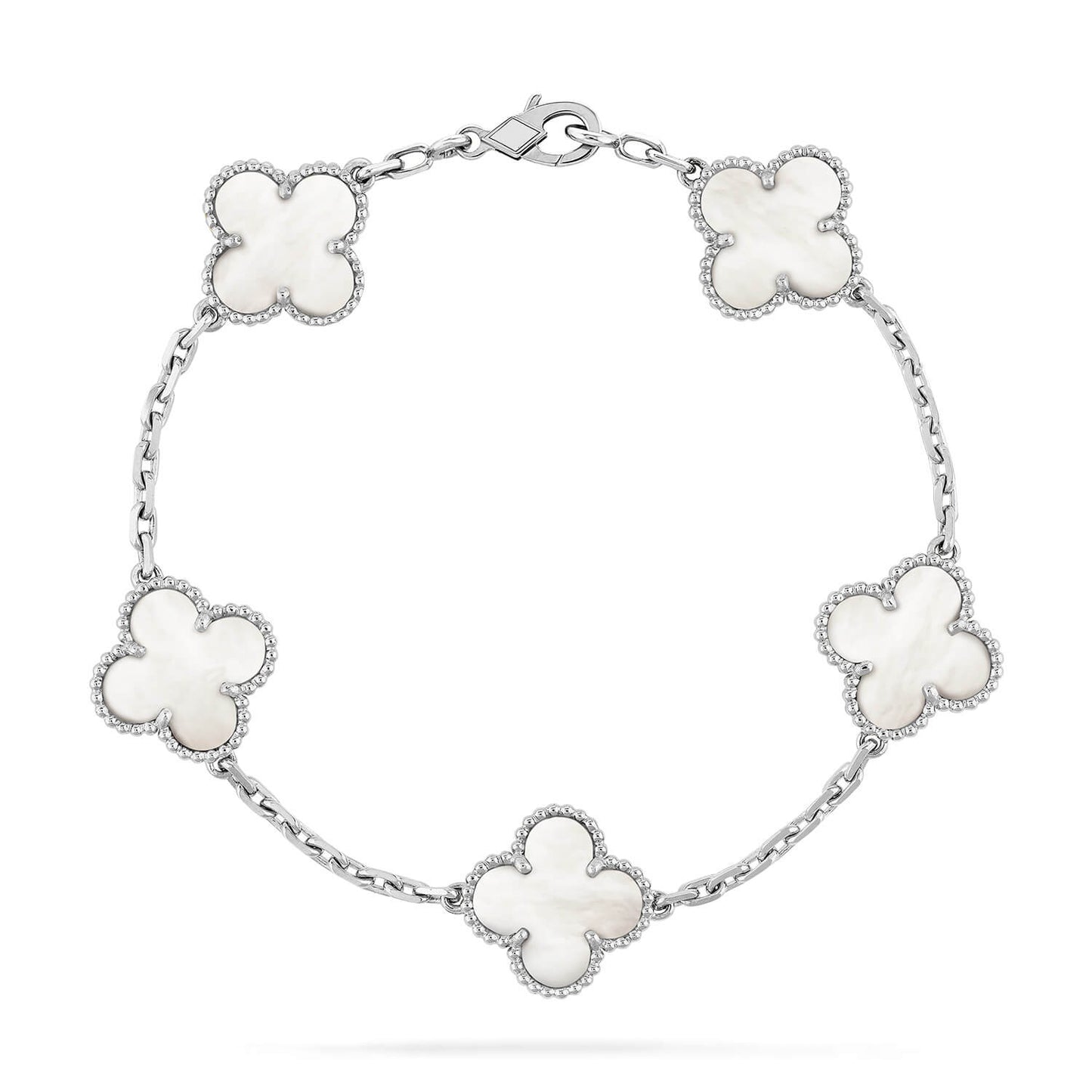 [Moco]CLOVER SILVER MOP 5 MOTIF BRACELET