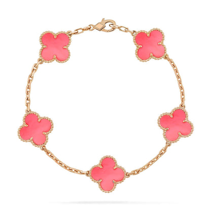 [Moco]CLOVER 5 PINK MOP BRACELET