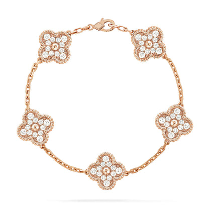 [Moco]CLOVER 5 MOTIFS  FULL DIAMOND BRACELET