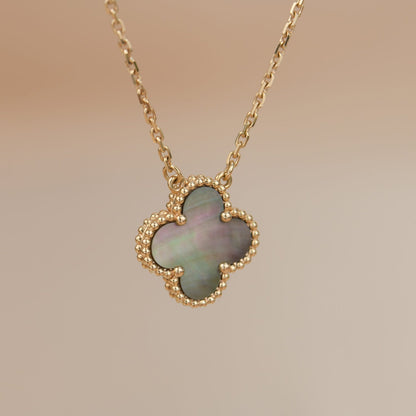 [Moco]CLOVER 15MM  GRAY MOTHER OF PEARL NECKLACE