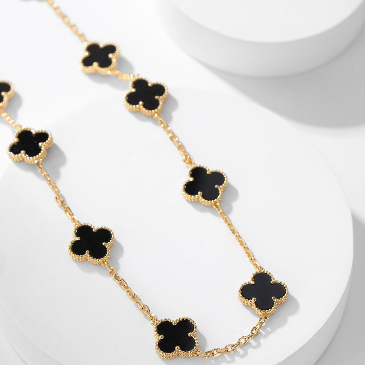 [ROYAL]CLOVERS THE 10-MOTIFS ONYX NECKLACE