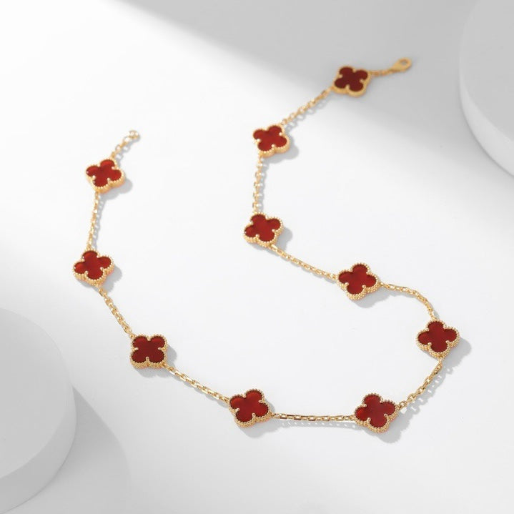 [ROYAL]CLOVERS THE  10-MOTIFS CARNELIAN NECKLACE