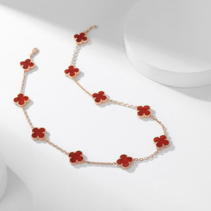 [ROYAL]CLOVERS THE  10-MOTIFS CARNELIAN NECKLACE