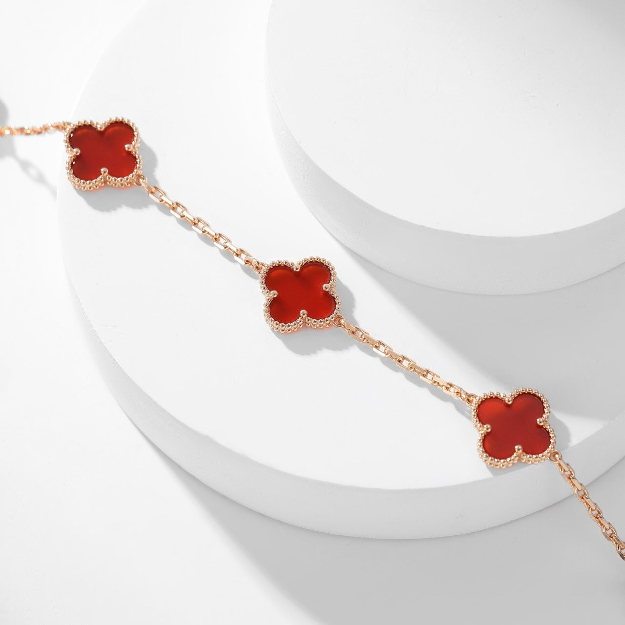 [ROYAL]CLOVERS THE  10-MOTIFS CARNELIAN NECKLACE